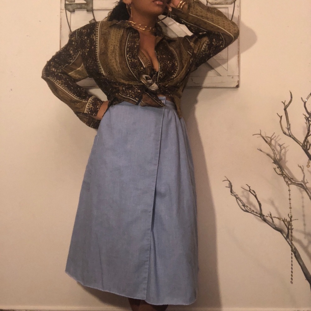 Denim Mid Calves Skirt